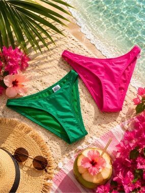 2 pairs Neon Swim Bottom Bundle NWT Wild Fable XS Pink Bikini Bottom